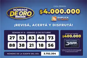 Los Números de Oro de LA GACETA del 31 de octubre de 2026