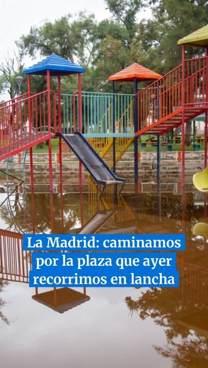 Bajó el agua en La Madrid: caminamos por la plaza que antes de ayer recorrimos en lancha