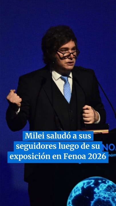Milei saludó a sus seguidores luego de su exposición en Fenoa 2026