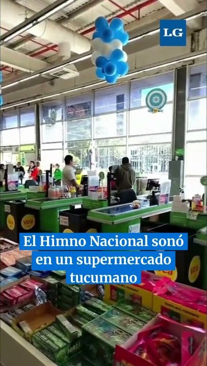 Así sonó el Himno Nacional en un supermercado de Tucumán, este 25 de mayo