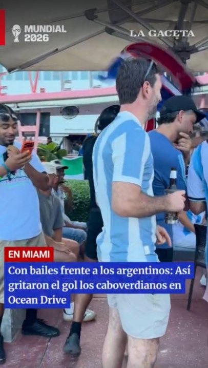 Con bailes frente a los argentinos: así gritaron el gol los caboverdianos en Ocean Drive