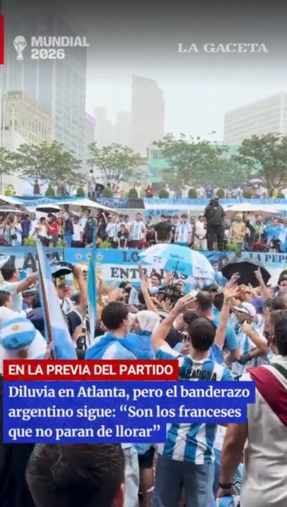 Diluvia en Atlanta, pero el banderazo argentino sigue