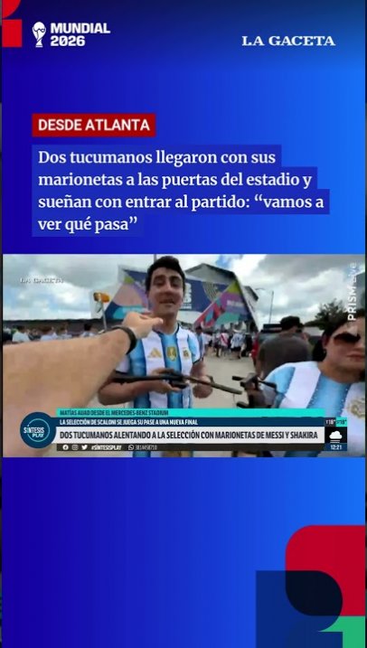 Dos tucumanos llegaron con sus marionetas a las puertas del estadio