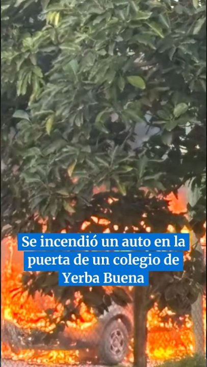 Se incendió un auto en la puerta de un colegio en Yerba Buena