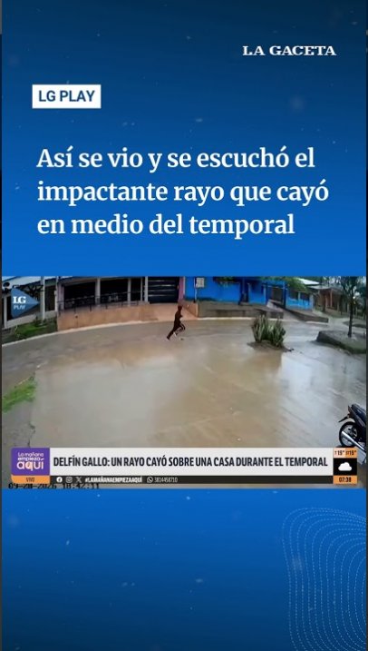 Impactante rayo cayó en medio del temporal