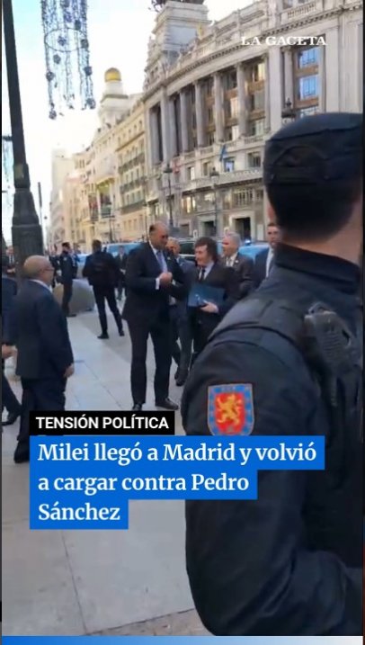 Milei llegó a Madrid y volvió a cargar contra Pedro Sánchez