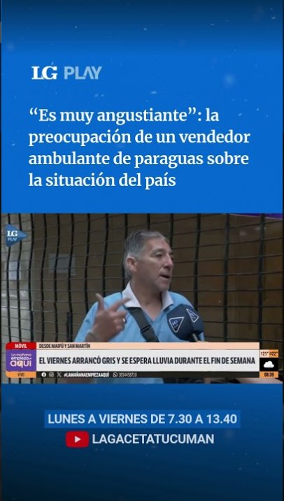 La preocupación de un vendedor ambulante de paraguas sobre la situación del país
