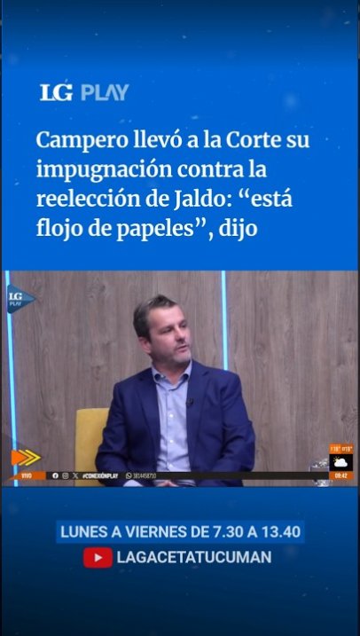 Campero llevó a la Corte el pedido de impugnación contra la reelección de Jaldo